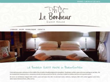 Le Bonheur Guest House<br><a href='http://www.lebonheurguesthouse.co.za' target='_blank'><small>www.lebonheurguesthouse.co.za</small></a>